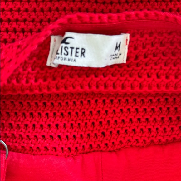 NWOT Hollister Bright Red Knit Top - Picture 5 of 11